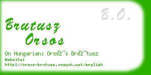 brutusz orsos business card